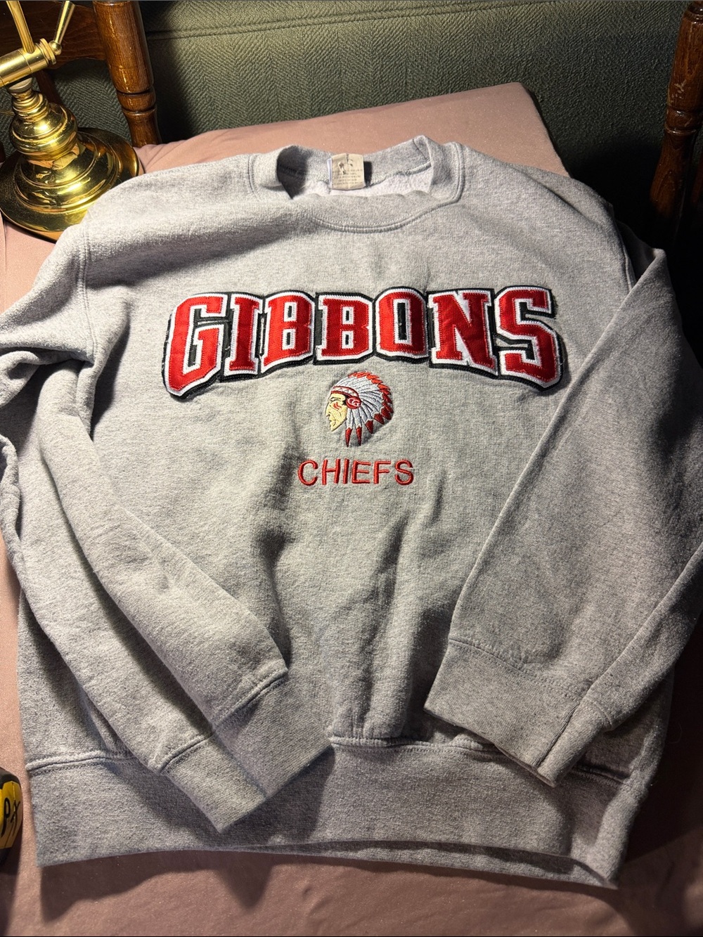 Neff Gray Crewneck Sweatshirt with Red Gibbons Logo